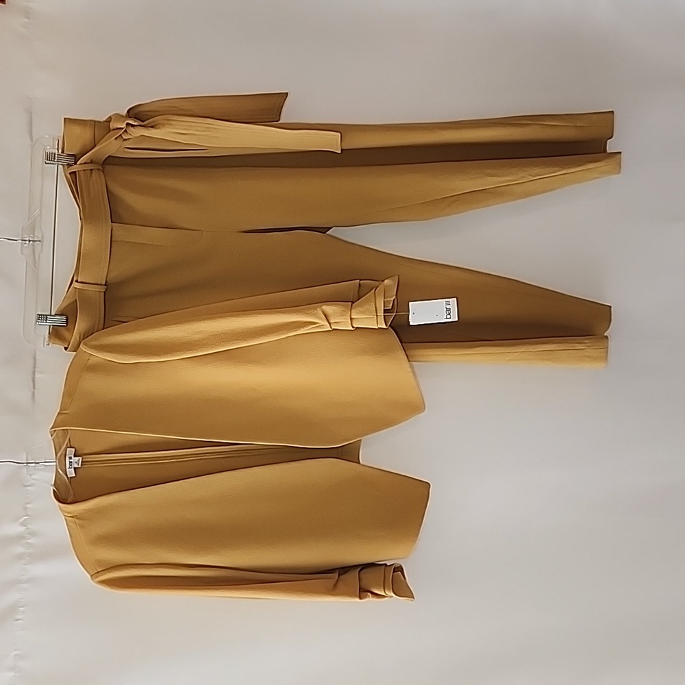 BAR III | Women's Mustard Yellow Open Front Suit Blazer - Picture 4 of 5